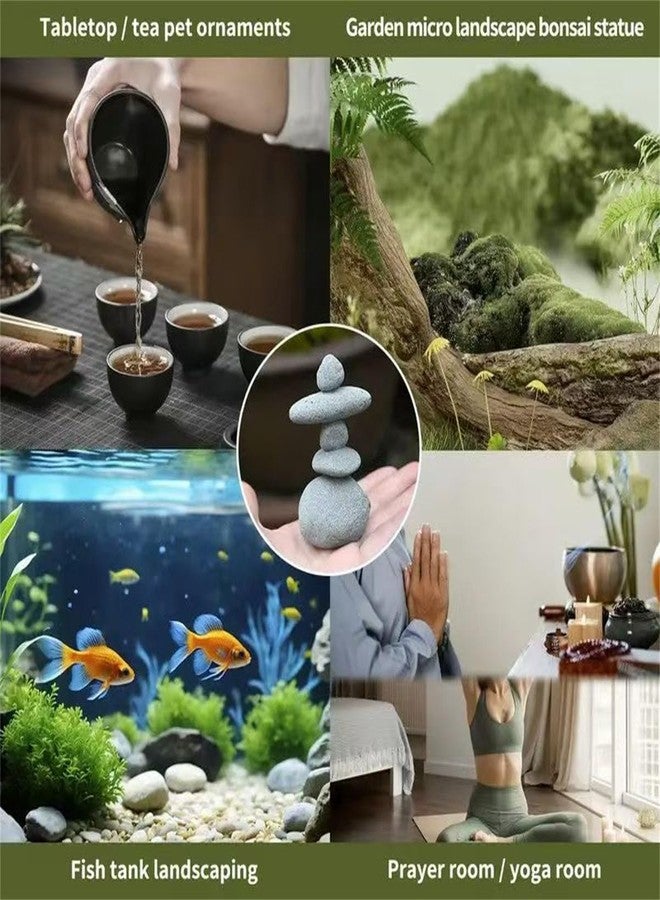 livelyfish Balanced Stones Statue Aquarium Rock Decor 3.4" Stacked Rock Figurines for Fish Tank Zen Garden Bonsai Accessories Micro Landscape Decorations,S - Image 4